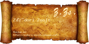 Zádori Zsolt névjegykártya