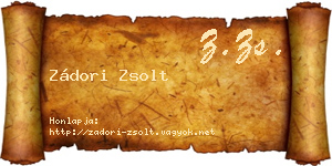 Zádori Zsolt névjegykártya
